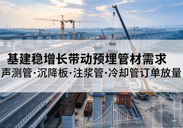 兴安盟基建稳增长带动预埋监测管材需求，声测管、沉降板、注浆管订单持续放量